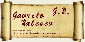 Gavrilo Malešev vizit kartica